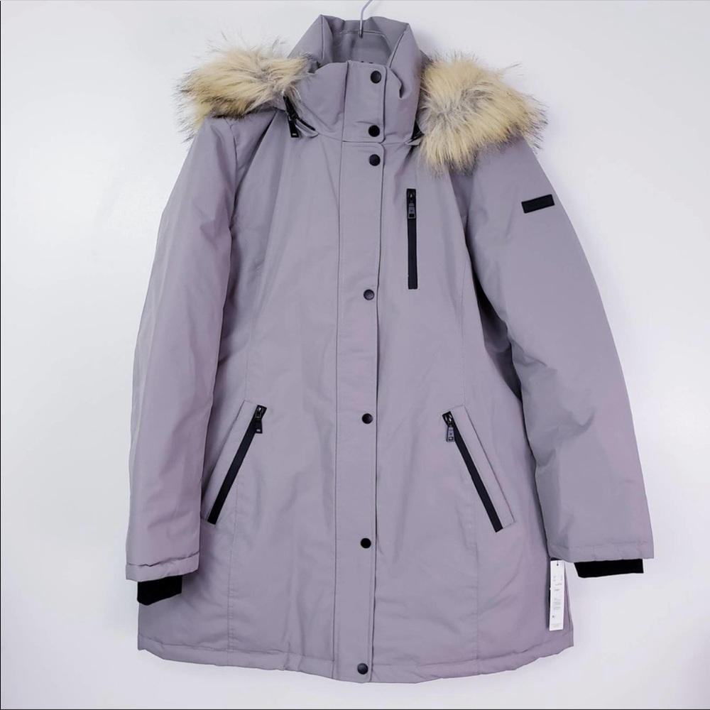 Tahari Whitney Windproof Faux Fur Trim Parka XL